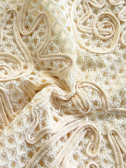 Soleia Cream White Sleeveless Cinched Waist Floral Print Bodycon Mini Dress,Boho Holiday Vacation,Beach Crochet Dress For Music Festival,No Chest Padding