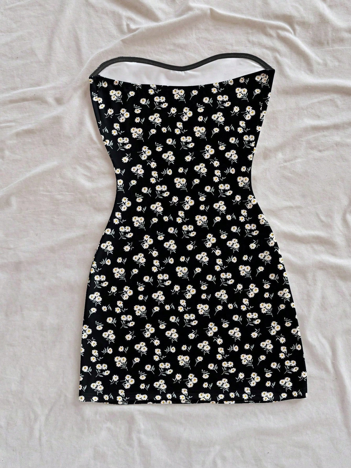 Soleia Women's Casual Boho Vacation Bodycon Mini Dress, Suitable For Summer Holiday, Ditsy Floral, Beach Chic Dress Black Floral