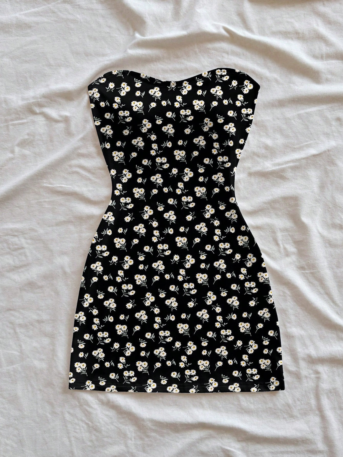 Soleia Women's Casual Boho Vacation Bodycon Mini Dress, Suitable For Summer Holiday, Ditsy Floral, Beach Chic Dress Black Floral