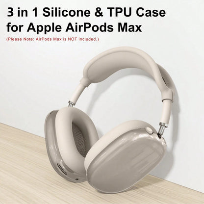 Solid Color Silicone TPU Case Cover Compatible With AirpodsMax Headphones, Clear Soft TPU Ear Cups Cover/Ear Pad Case Cover/Headband Cover Compatible With AirpodsMax (2024/2020),Transparent Accessorie