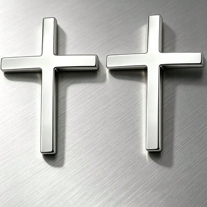 Solid Metal Cross Car Badge, 3D Stereo Christian Faith Decal Waterproof Auto Exterior Interior Decor Sticker