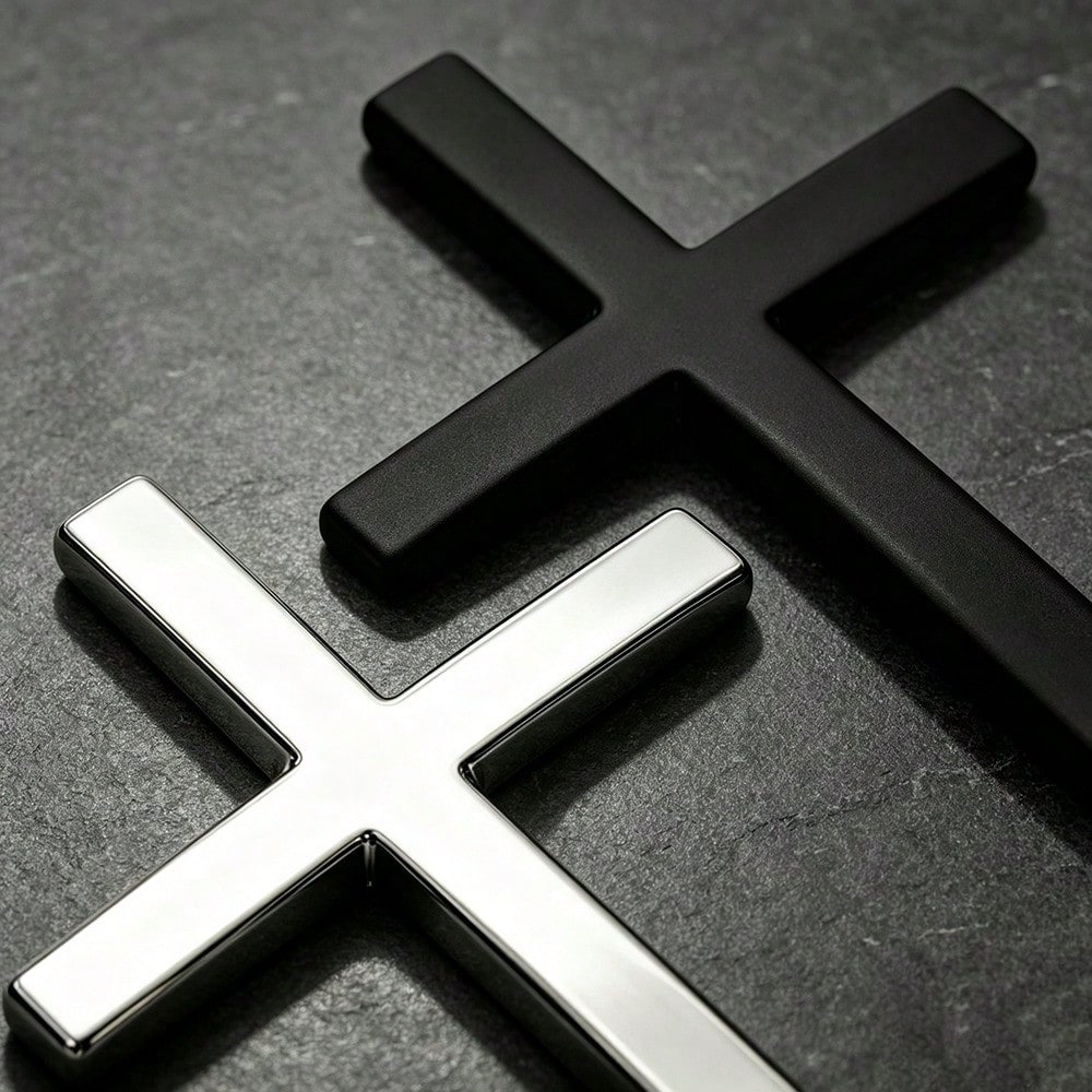 Solid Metal Cross Car Badge, 3D Stereo Christian Faith Decal Waterproof Auto Exterior Interior Decor Sticker