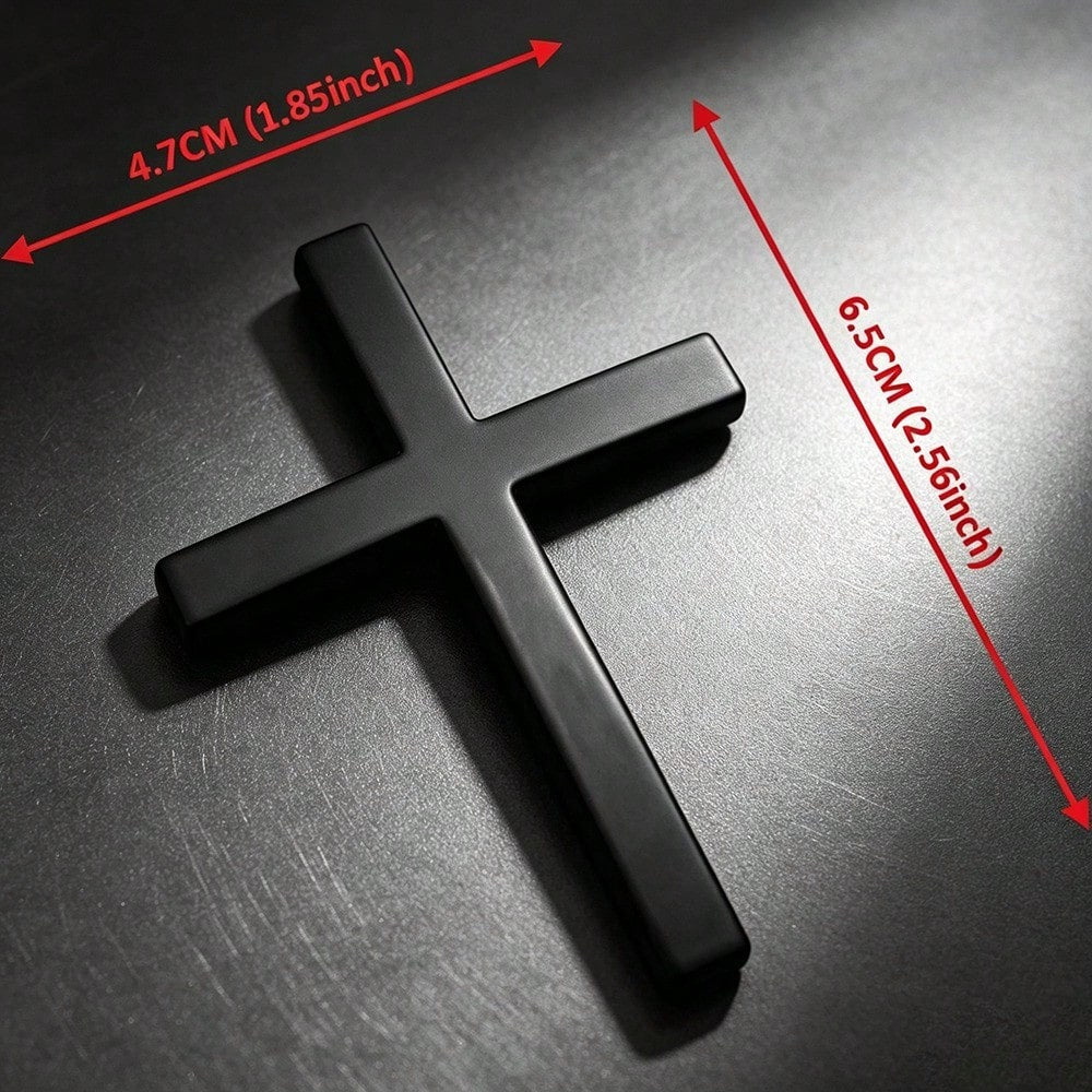 Solid Metal Cross Car Badge, 3D Stereo Christian Faith Decal Waterproof Auto Exterior Interior Decor Sticker