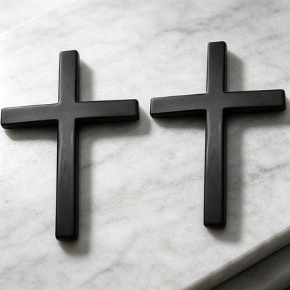 Solid Metal Cross Car Badge, 3D Stereo Christian Faith Decal Waterproof Auto Exterior Interior Decor Sticker
