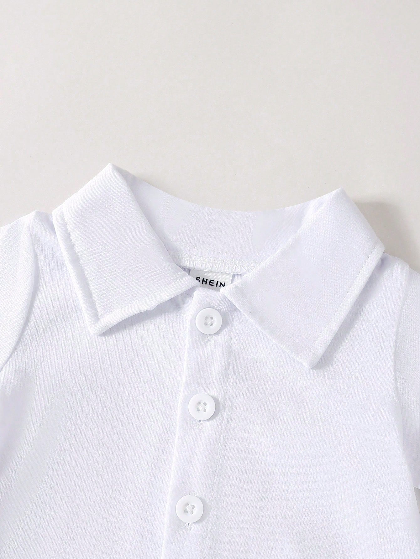 Souflis Souflis 3pcs/Set Newborn Baby Boys' Summer Casual Cute Outfit White Knitted Shirt & Blue And White Stripe Bear Embroidered Overall & Hat Family Matching