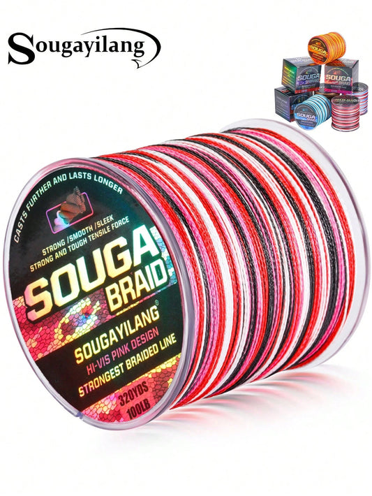 SOUGAYILANG 4 Strands PE Braided Fishing Line- 300m Multicolor Camouflage| Main Line For Surf, Sea Fishing, Great Gift Idea: Perfect For Anglers On Occasions Like Father's Day, Christmas, Or Birthda