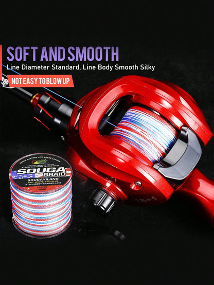 SOUGAYILANG 4 Strands PE Braided Fishing Line- 300m Multicolor Camouflage| Main Line For Surf, Sea Fishing, Great Gift Idea: Perfect For Anglers On Occasions Like Father's Day, Christmas, Or Birthda
