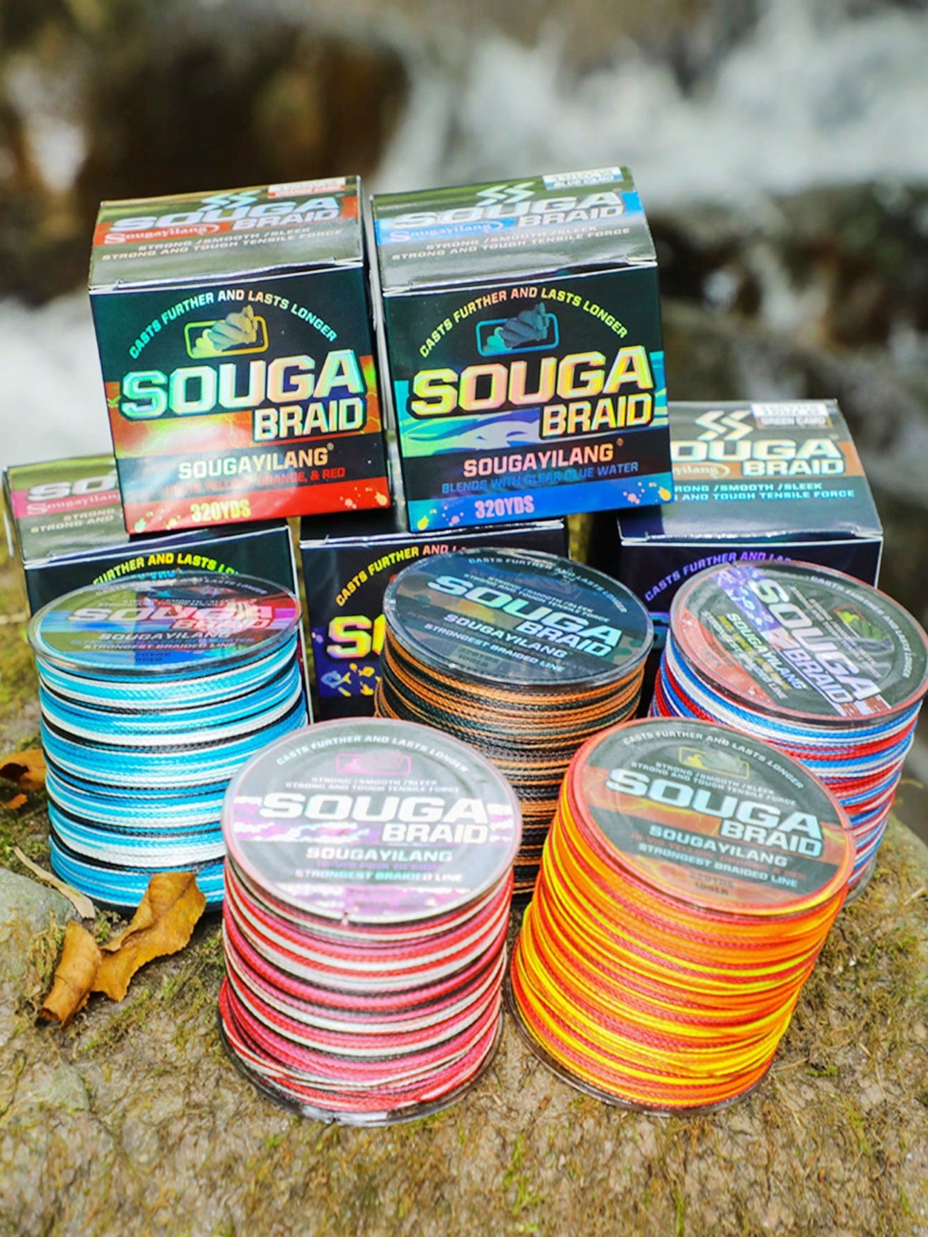 SOUGAYILANG 4 Strands PE Braided Fishing Line- 300m Multicolor Camouflage| Main Line For Surf, Sea Fishing, Great Gift Idea: Perfect For Anglers On Occasions Like Father's Day, Christmas, Or Birthda