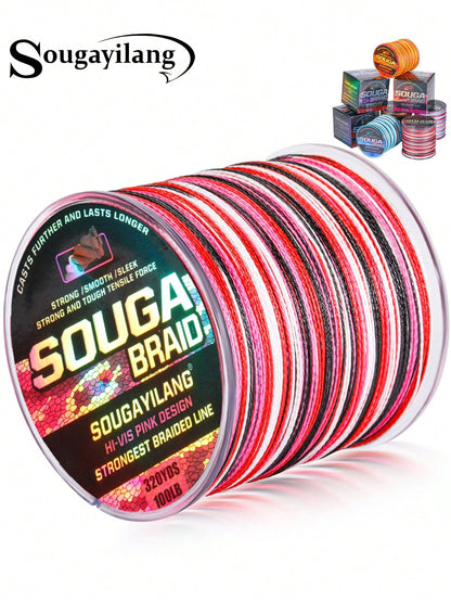 SOUGAYILANG 4 Strands PE Braided Fishing Line- 300m Multicolor Camouflage| Main Line For Surf, Sea Fishing, Great Gift Idea: Perfect For Anglers On Occasions Like Father's Day, Christmas, Or Birthda