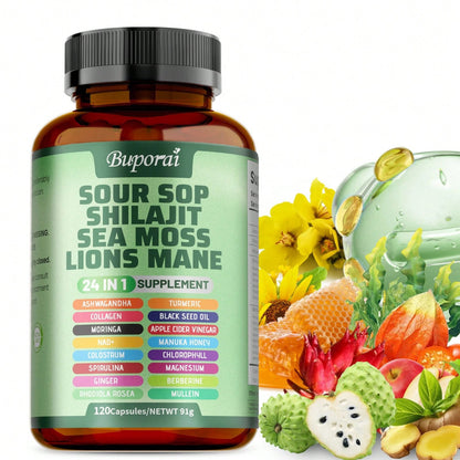 Soursop Shilajit Sea Moss Lion'S Mane- Improve Skin Health,Joint&Amp; Bone Health
