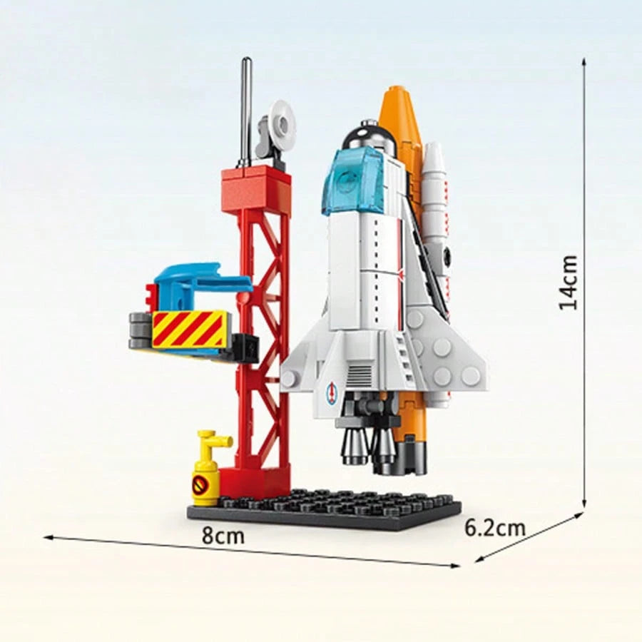 Space Shuttle Building Blocks Interstellar Exploration Set Detachable Spacecraft Model With Launch Station