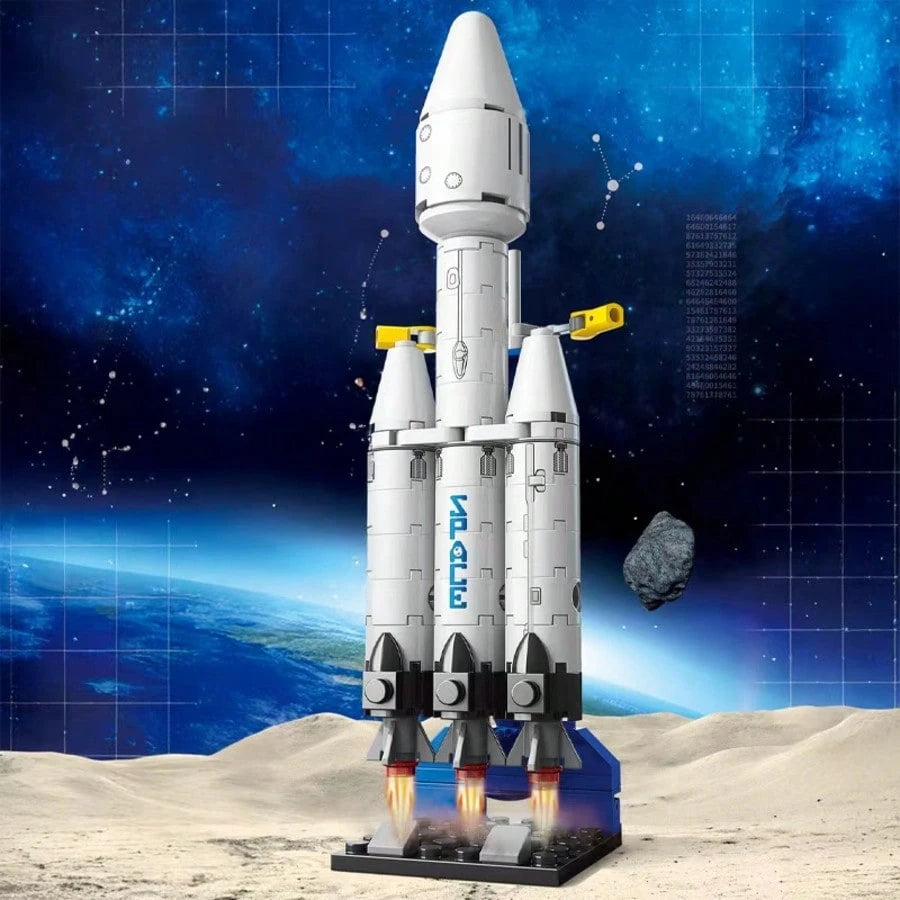 Space Shuttle Building Blocks Interstellar Exploration Set Detachable Spacecraft Model With Launch Station