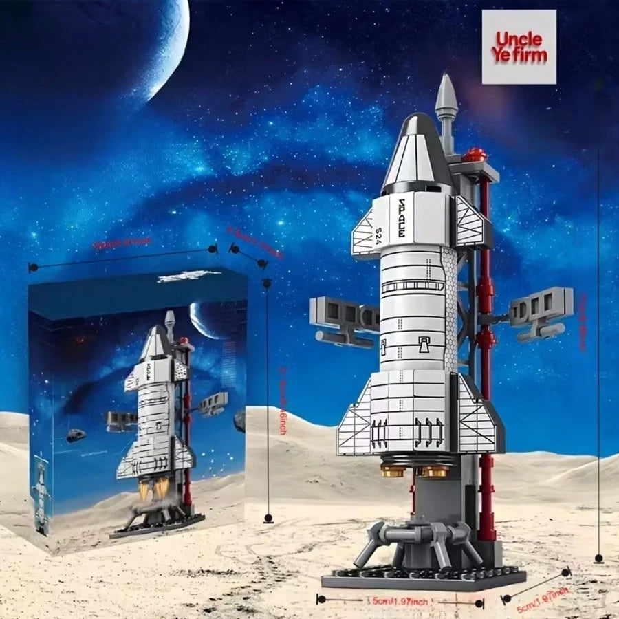 Space Shuttle Building Blocks Interstellar Exploration Set Detachable Spacecraft Model With Launch Station