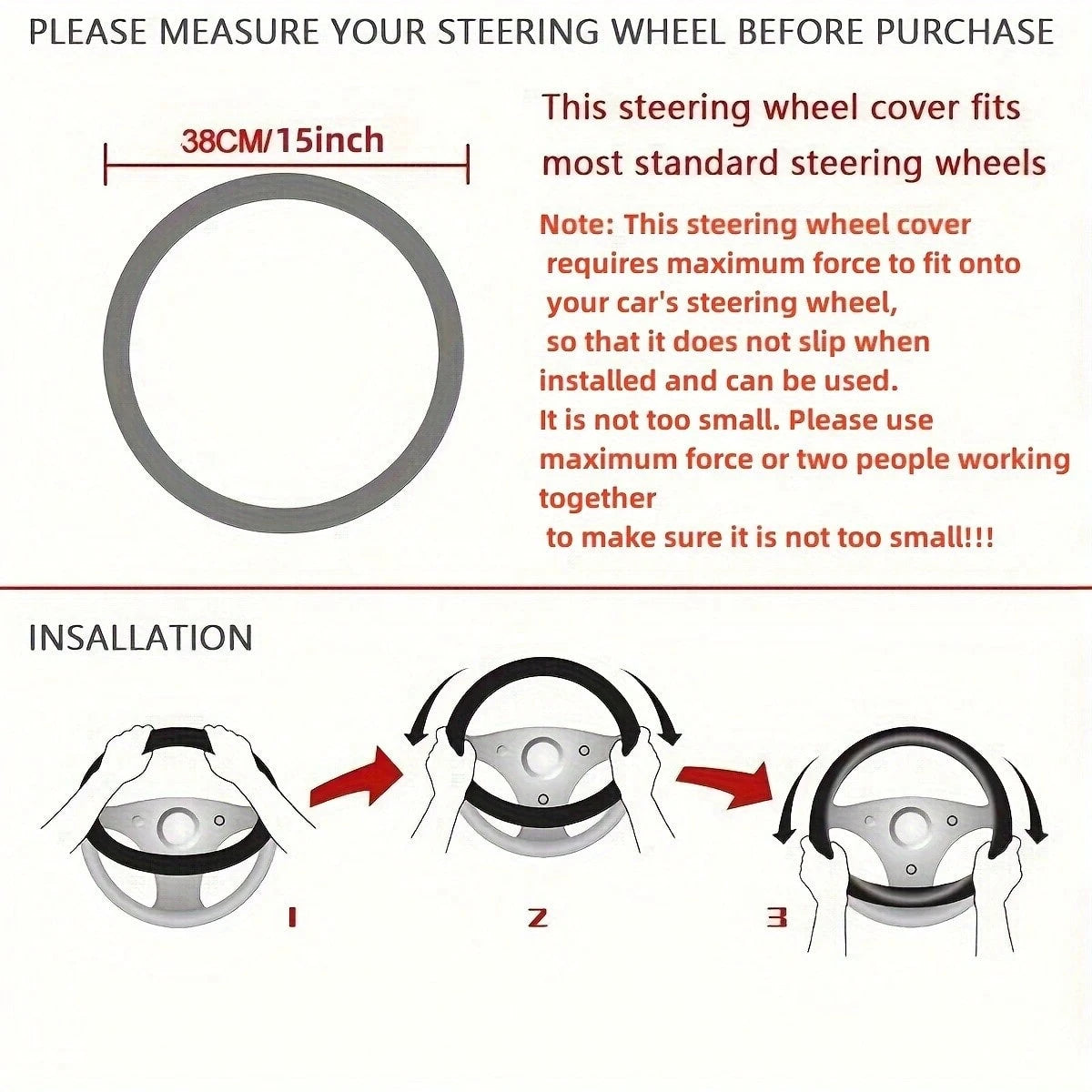 Sports Inner Ring Steering Wheel Cover (1PC)- Color Block Film & PU Blend, Stylish Auto Interior, Anti-Slip & Wear-Resistant, Multi-Color Choices