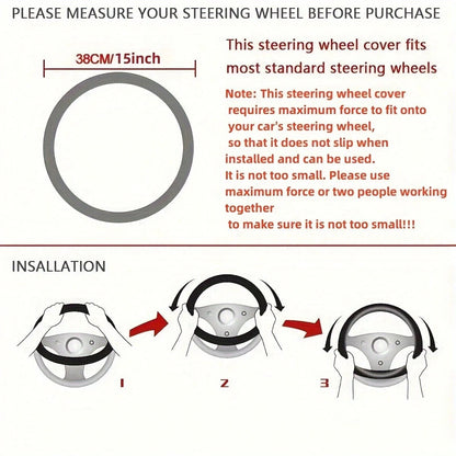 Sports Inner Ring Steering Wheel Cover (1PC)- Color Block Film & PU Blend, Stylish Auto Interior, Anti-Slip & Wear-Resistant, Multi-Color Choices