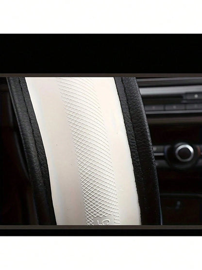 Sports Inner Ring Steering Wheel Cover (1PC)- Color Block Film & PU Blend, Stylish Auto Interior, Anti-Slip & Wear-Resistant, Multi-Color Choices