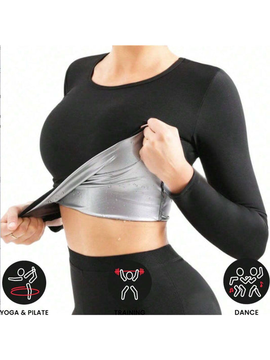 Sports Outdoor 1pc Women Fitness Exercise Sauna Sweat Long Sleeve Sauna Jacket Women Sauna Top Sweat Jacket For Women,Sports Corset Shapewear Waist Trainer Corset Gym Accessories For Belly Slimming Gi