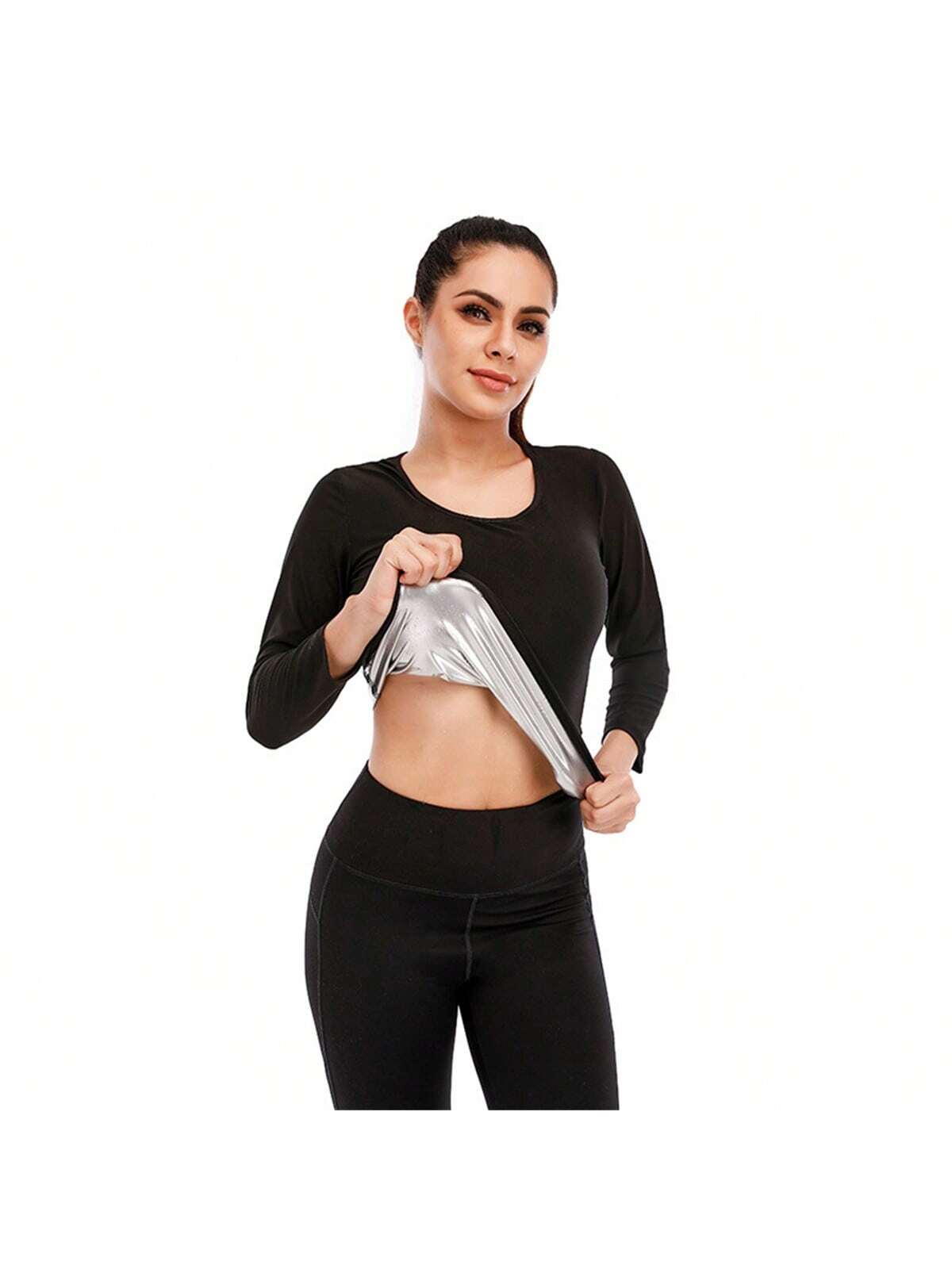 Sports Outdoor 1pc Women Fitness Exercise Sauna Sweat Long Sleeve Sauna Jacket Women Sauna Top Sweat Jacket For Women,Sports Corset Shapewear Waist Trainer Corset Gym Accessories For Belly Slimming Gi
