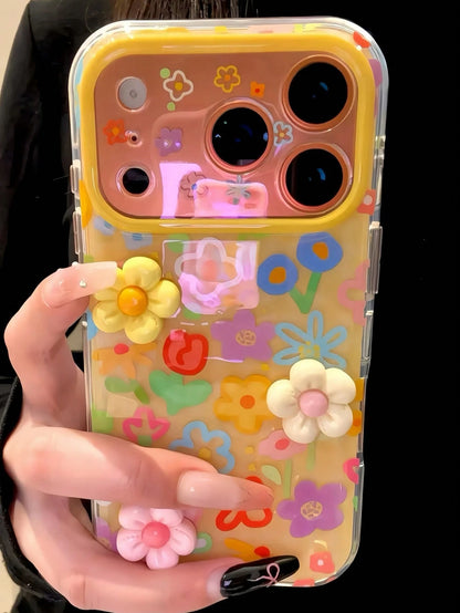 Spring Colorful 3D Flower Phone Case Compatible With Iphone 18 Pro Max 18 Pro 18 17 Pro Max 17 Pro 17 16 Pro Max 16 Pro 16 15 Pro Max 15 Pro 15 14 Pro Max 14 Pro 14 13 Pro Max 13 Pro 13 Mobile Accesso