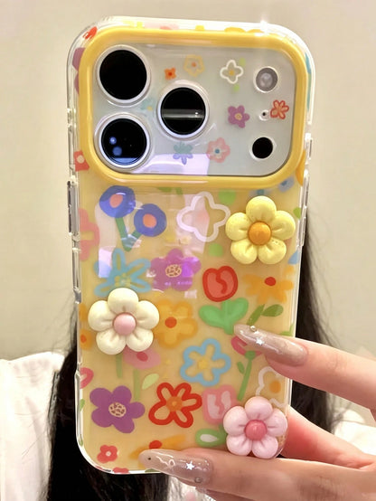 Spring Colorful 3D Flower Phone Case Compatible With Iphone 18 Pro Max 18 Pro 18 17 Pro Max 17 Pro 17 16 Pro Max 16 Pro 16 15 Pro Max 15 Pro 15 14 Pro Max 14 Pro 14 13 Pro Max 13 Pro 13 Mobile Accesso