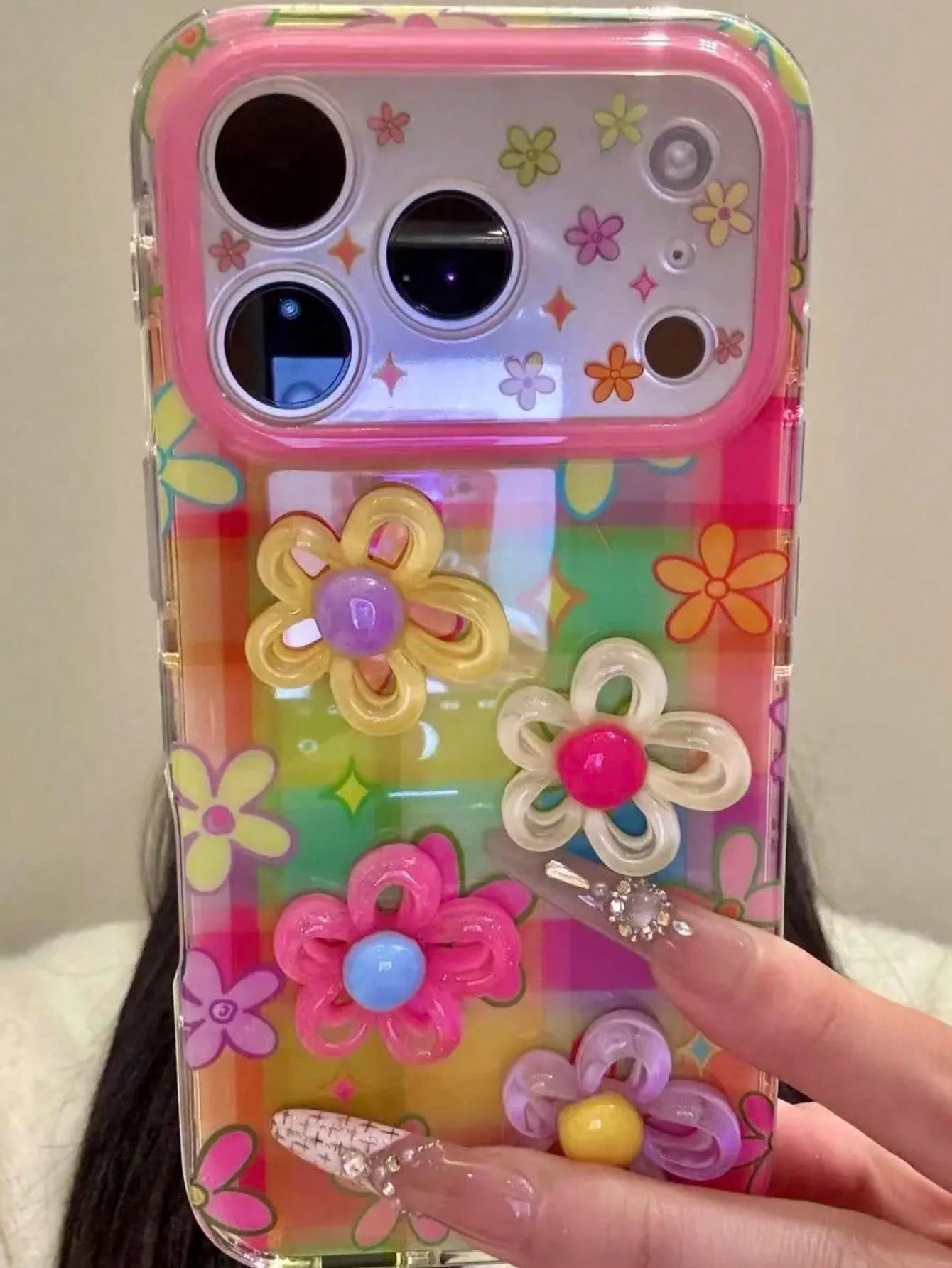Spring Colorful 3D Flower Phone Case Compatible With Iphone 18 Pro Max 18 Pro 18 17 Pro Max 17 Pro 17 16 Pro Max 16 Pro 16 15 Pro Max 15 Pro 15 14 Pro Max 14 Pro 14 13 Pro Max 13 Pro 13 Mobile Accesso