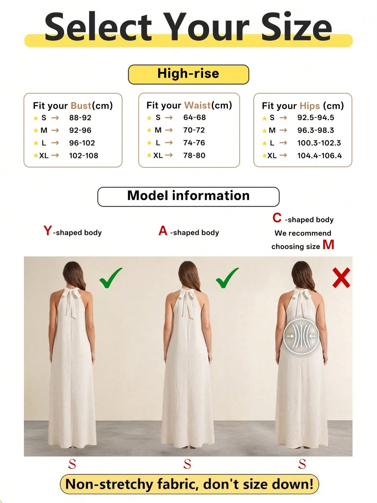 Spring/Summer Apricot Backless A-Line Dress, Bohemian Style Beach Vacation Casual Wear Elegant