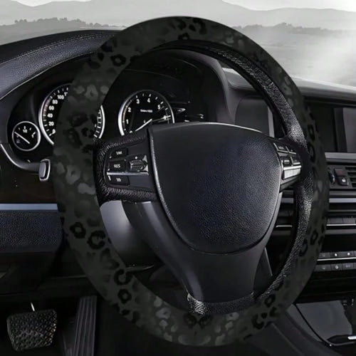 Stee Weel Covers Car Truck And SUV C Non- Breatable Elastic Stee Weel Car Accessories Versal 5 Inc Leater Cover Men Women Black Lpard Print