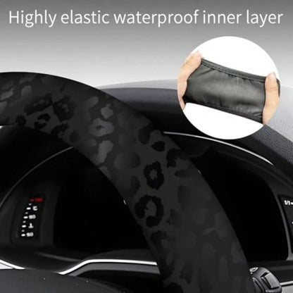 Stee Weel Covers Car Truck And SUV C Non- Breatable Elastic Stee Weel Car Accessories Versal 5 Inc Leater Cover Men Women Black Lpard Print