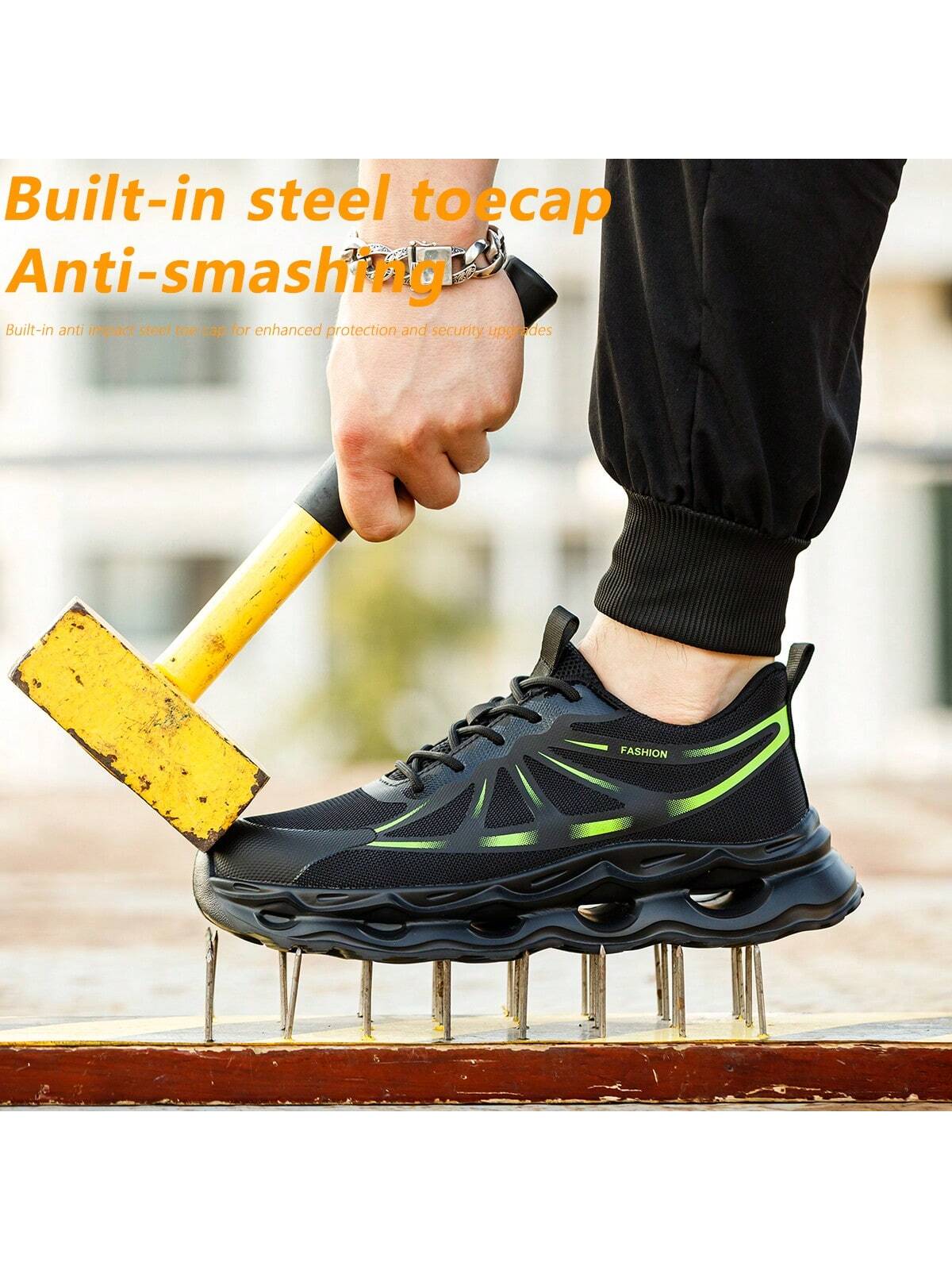 Steel Toe Shoes For Men Indestructible Work Shoes Lightweight Steel Toe Sneakers Non Slip Safety Shoes Puncture Proof