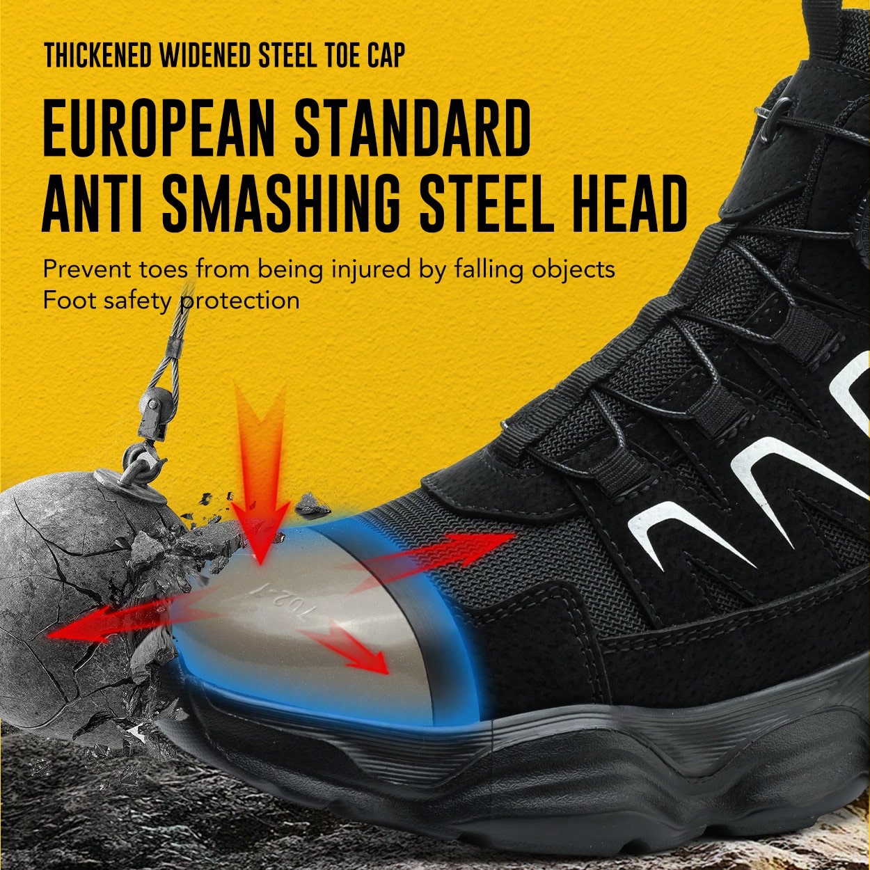 Steel Toe Shoes For Men Women Prestivos Shoes Safety Shoe Steel Toe Power Trainers Anti-Slip Lightweight Comfortable Puncture Proof Sneakers