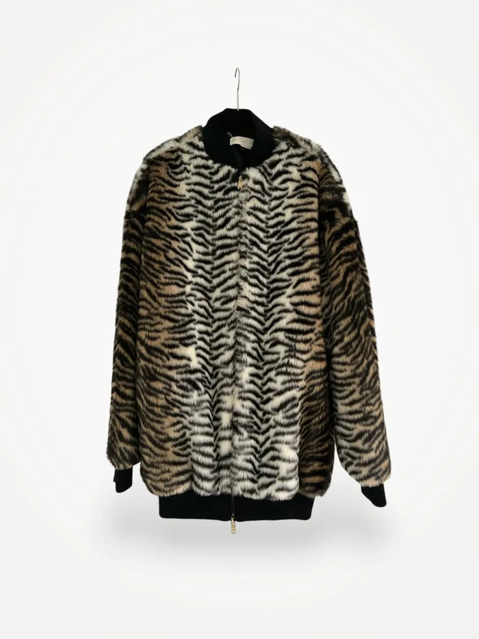 Stella Mccartney Faux Fur Tiger Bomber-jacka