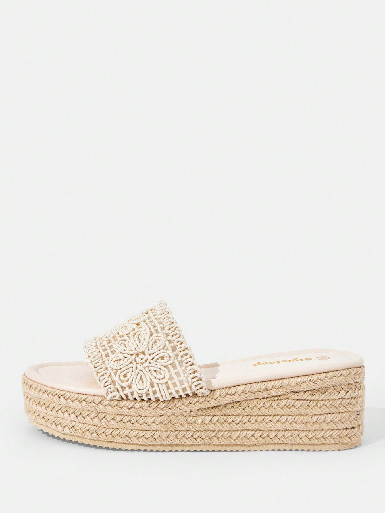 Styleloop Women's Woven Rope Platform Wedge Sandals, Vacation Style BOHO Chic Retro American Western Music Festival Party Thick Bottom Shoes For Christmas Vacation Outfits Travel Essentials Summer Sho