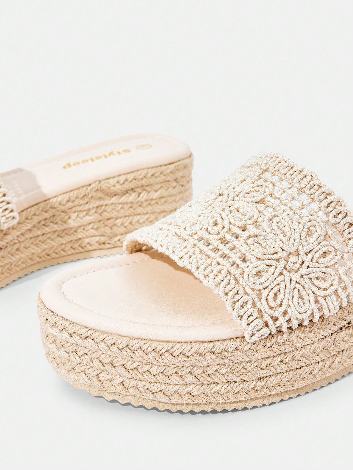 Styleloop Women's Woven Rope Platform Wedge Sandals, Vacation Style BOHO Chic Retro American Western Music Festival Party Thick Bottom Shoes For Christmas Vacation Outfits Travel Essentials Summer Sho