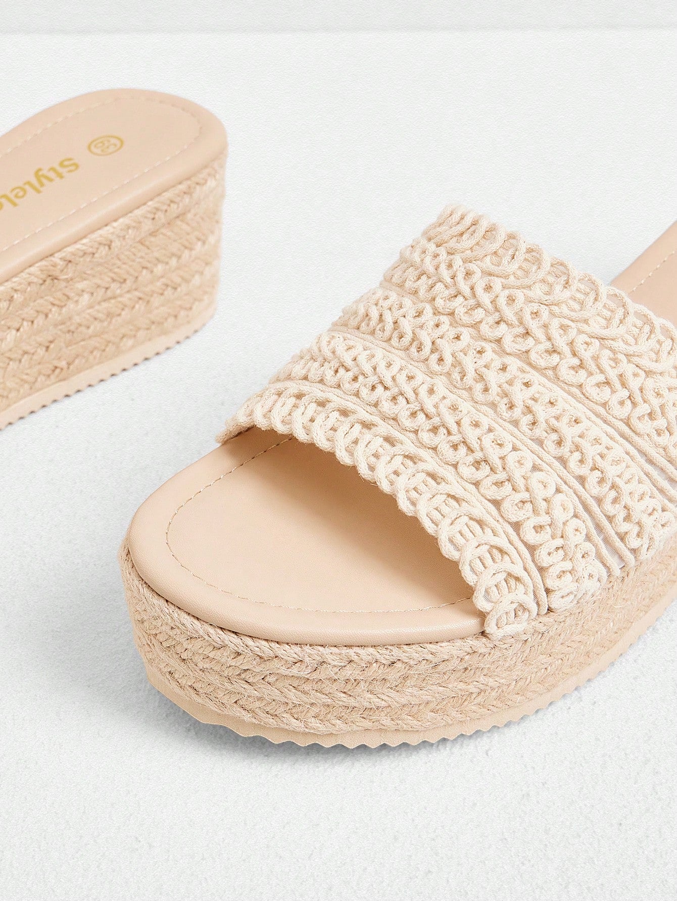 Styleloop Women's Woven Rope Platform Wedge Sandals, Vacation Style BOHO Chic Retro American Western Music Festival Party Thick Bottom Shoes For Christmas Vacation Outfits Travel Essentials Summer Sho