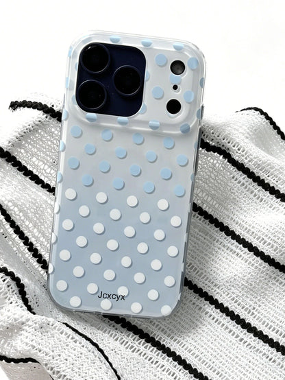 Stylish Cute Gradient Polka Dot Pattern Glossy Phone Case Compatible With IPhone 17 Pro Max 16 Pro Max 15 Pro Max 17 16 15 14 13 Lovely Camera Protect Bumper Soft Back Shell