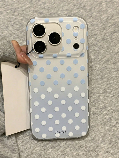 Stylish Cute Gradient Polka Dot Pattern Glossy Phone Case Compatible With IPhone 17 Pro Max 16 Pro Max 15 Pro Max 17 16 15 14 13 Lovely Camera Protect Bumper Soft Back Shell