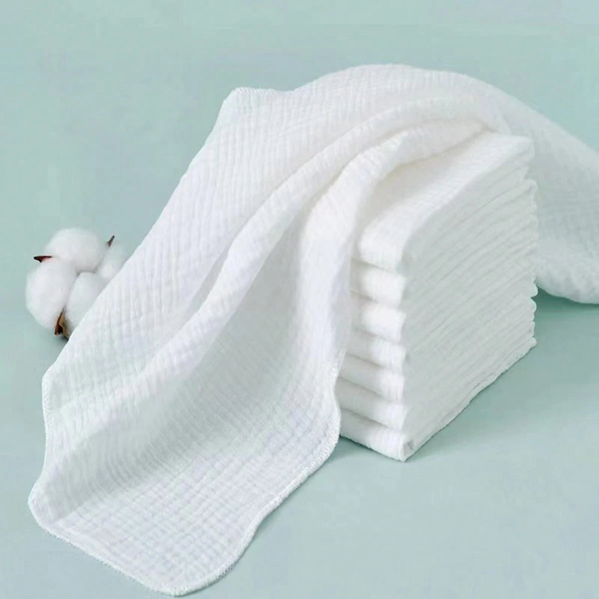 Summer Goodies 8Pcs Washable Reusable Double Layer Soft Baby Towels,Soft, Absorbent Towel