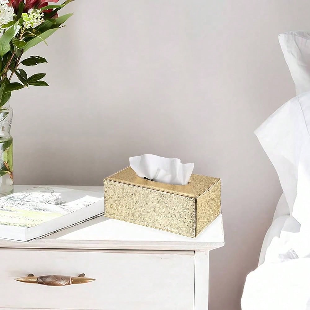 Sumnacon Rectangular Tissue Box Cover- Stylish Tissue Box Holder With Magnetic Bottom, Decorative Tissue Box For Vanity Dresser Night