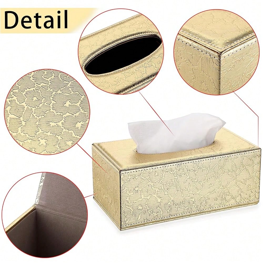 Sumnacon Rectangular Tissue Box Cover- Stylish Tissue Box Holder With Magnetic Bottom, Decorative Tissue Box For Vanity Dresser Night