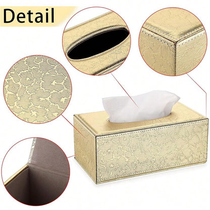 Sumnacon Rectangular Tissue Box Cover- Stylish Tissue Box Holder With Magnetic Bottom, Decorative Tissue Box For Vanity Dresser Night