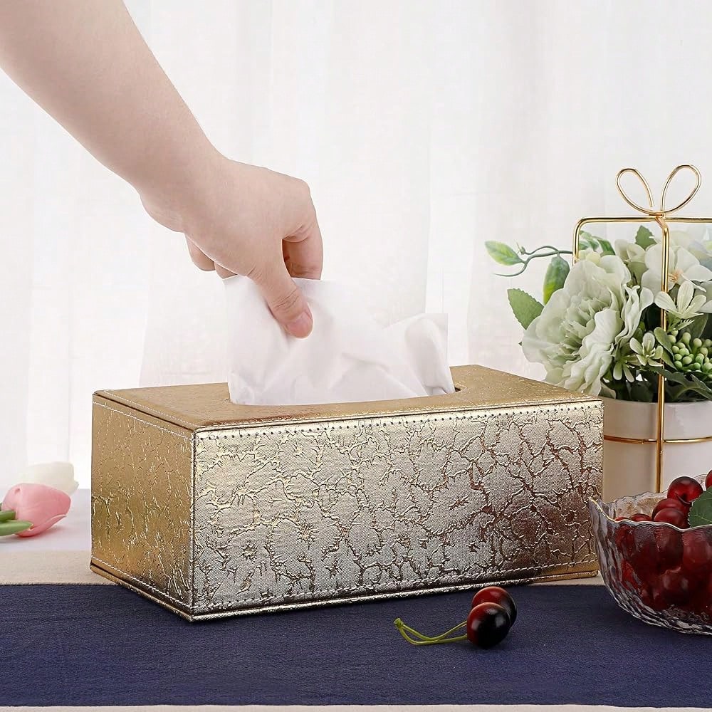 Sumnacon Rectangular Tissue Box Cover- Stylish Tissue Box Holder With Magnetic Bottom, Decorative Tissue Box For Vanity Dresser Night
