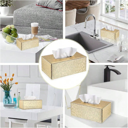 Sumnacon Rectangular Tissue Box Cover- Stylish Tissue Box Holder With Magnetic Bottom, Decorative Tissue Box For Vanity Dresser Night