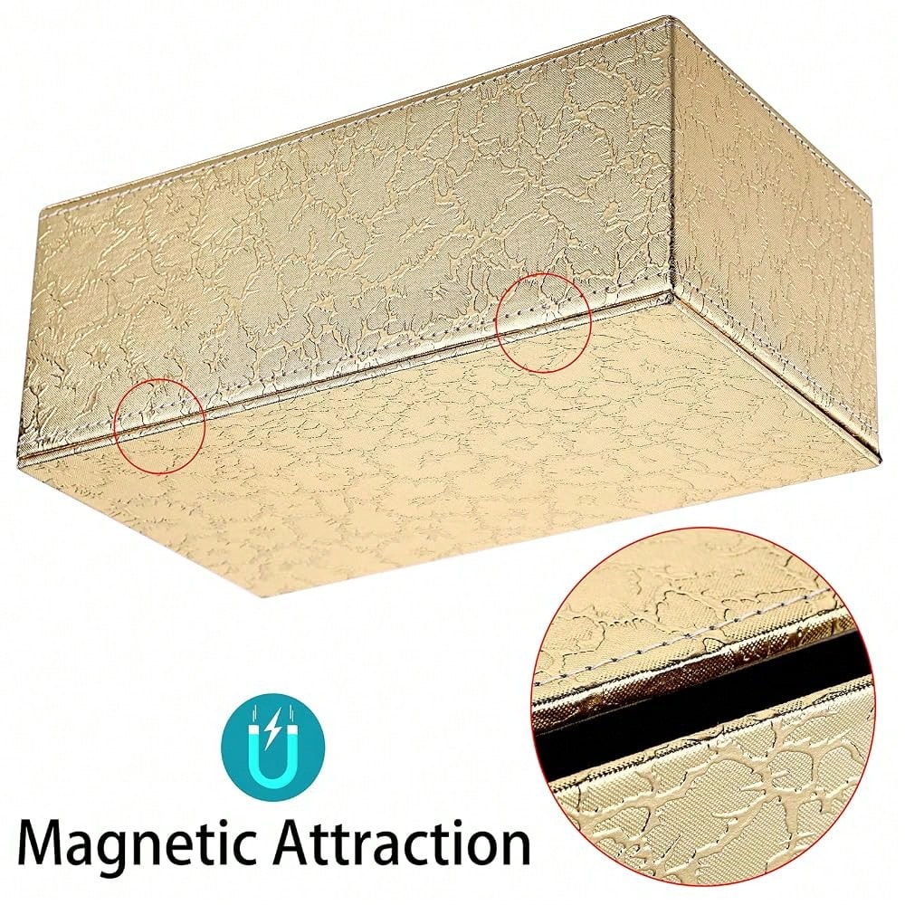 Sumnacon Rectangular Tissue Box Cover- Stylish Tissue Box Holder With Magnetic Bottom, Decorative Tissue Box For Vanity Dresser Night
