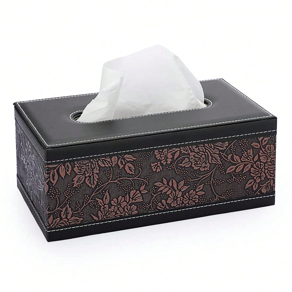 Sumnacon Rectangular Tissue Box Cover- Stylish Tissue Box Holder With Magnetic Bottom, Decorative Tissue Box For Vanity Dresser Night