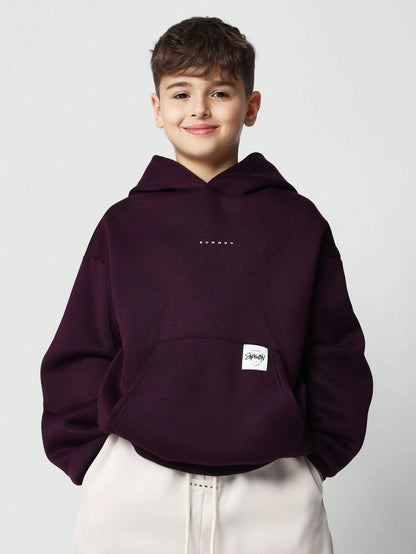 SUMWON Premium Oversized Youth Hoodie Minimalist Winter Autumn Pullover Kangaroo Pocket Sweatshirt Classic Street Style Casual Wear Vacation