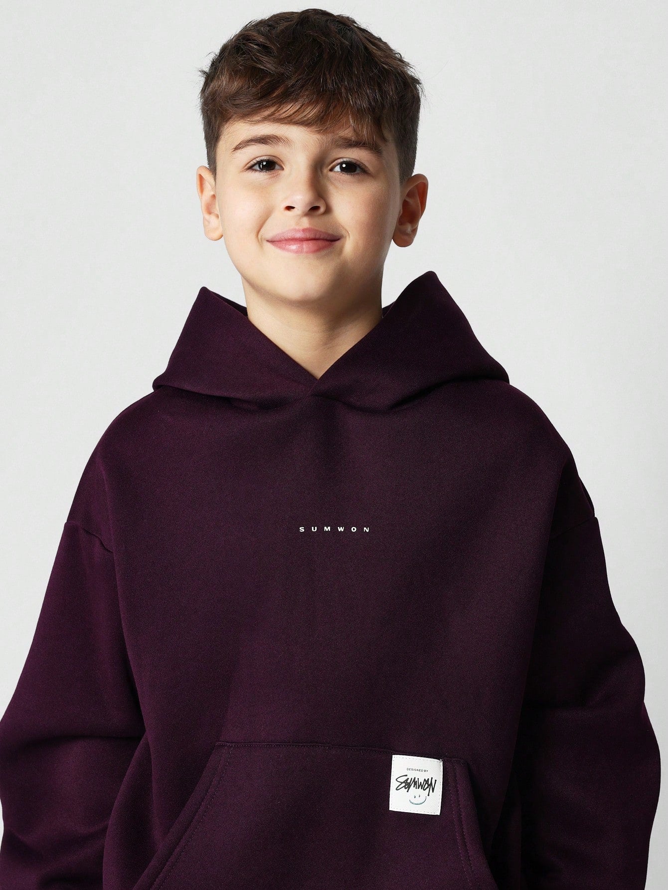 SUMWON Premium Oversized Youth Hoodie Minimalist Winter Autumn Pullover Kangaroo Pocket Sweatshirt Classic Street Style Casual Wear Vacation