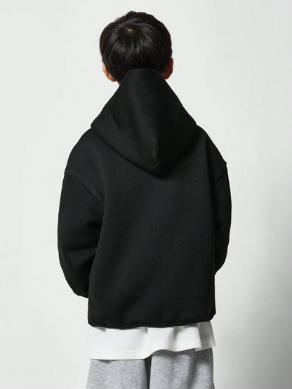 SUMWON Premium Oversized Youth Hoodie Minimalist Winter Autumn Pullover Kangaroo Pocket Sweatshirt Classic Street Style Casual Wear Vacation