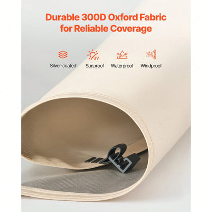 Sun Shade Sail Canopy Covers, Fit For 12 X 11 Ft Screen House Tent, Sun Protection, 5.51 X 4.59 Ft 300D Oxford Silver-Coated Fabric, Pack Of 3 (Not Include Tent), For Outdoor Activities, Beige