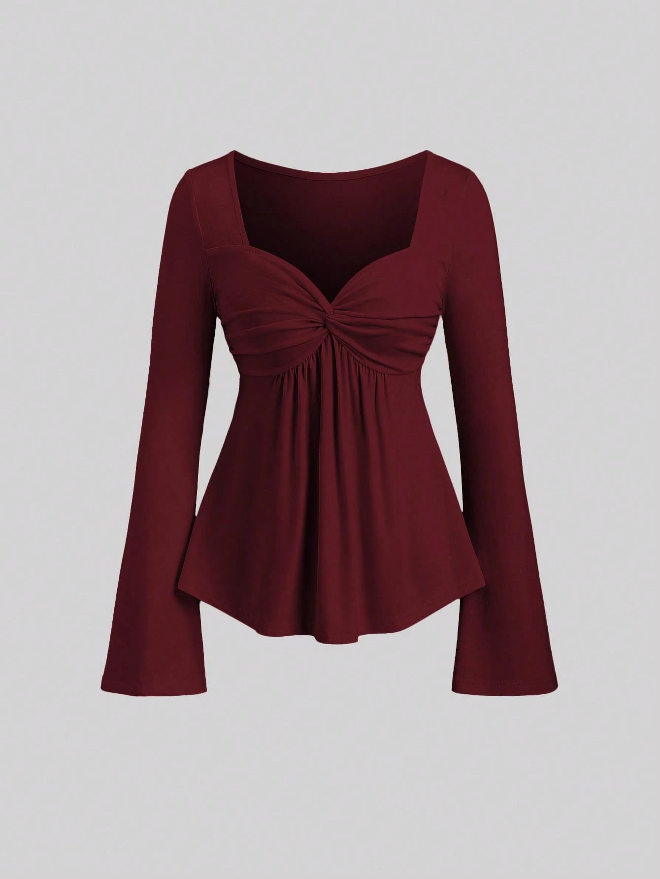 Sweetra 2pcs Women Elegant Slimming Comfortable Long Sleeve Versatile T-Shirt Set