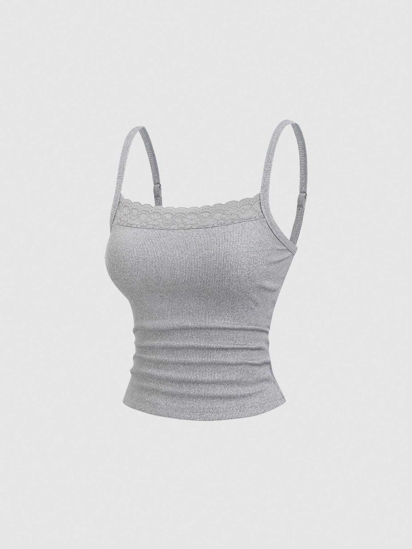 Sweetra Lace Camisole Cropped Backless Top,Summer Basic Everyday Black And White Sweet & Spicy Elegant Music Festival Vacation Daily School Tight-Fitting